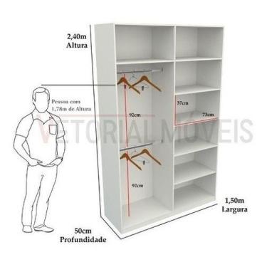 Imagem de Armário Colmeia Cabideiro Duplo M15 Closet Loja Roupas Mdp - VETORIAL 