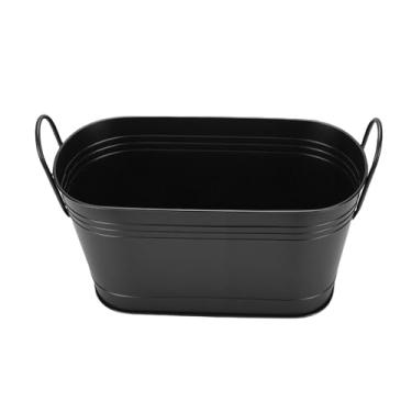 Imagem de Jectse Balde de Suporte de Lenha, Caixa de Armazenamento de Tronco de Metal Oval Com Alças Resistentes, Multiuso para Uso Interno e Externo, Fogueira de Plantio de Jardim