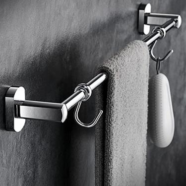 Imagem de 3FLQOOPP Toalheiros, toalheiro para banheiro, toalheiro de banheiro todo em cobre, suporte de toalha de mão de banheiro de barra dupla, barra de toalha de luz montada na parede com gancho/40 cm único