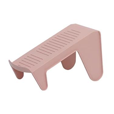 Imagem de HHHJQFAAT Compartimento duplo para sapatos, 14 peças rack de acabamento doméstico ajustável suporte de sapato de plástico para dormitório economia de espaço, antiderrapante (cor: bege) (rosa)