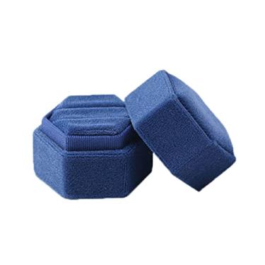 Imagem de Organizador de joias adorável hexágono macaco caixa de anel de joias caixa de armazenamento dupla exibição de anel de casamento para mulheres presente brincos embalagem caixas rosa (cor: Bule) (Bule)