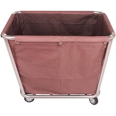 Imagem de Carrinhos móveis, carrinho de servir doméstico, carrinho de lavanderia resistente com rodas, carrinho de serviço de hotel móvel com bolsa, moldura de aço inoxidável/azul/90 x 65 x 80 cm