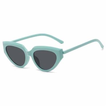 Imagem de Óculos de Sol Jelly Color Cat Eye Feminino Punk Masculino UV400 para Esportes ao Ar Livre, Corrida e Ciclismo, Verde e Cinza