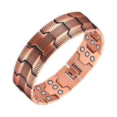 Imagem de Pulseira Magnética De Cobre Neodímio 3500 Gauss 3X Força Para Homens, 