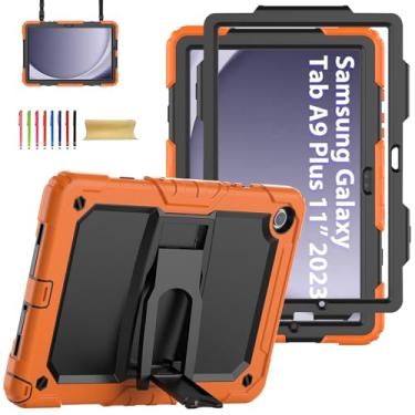 Imagem de Capa para Galaxy Tab A11+ Plus/A9 Plus com protetor de tela, suporte protetor, adequado para crianças, com alça de ombro, capa robusta para Samsung Galaxy Tab A11+/A9+ 11 polegadas SM-X210 X216 X218