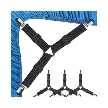 Imagem de Clipes Ajustáveis Para Lençóis Em Forma De Triângulo, Suspensórios Par