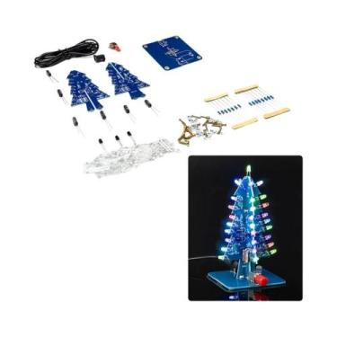 Imagem de Kit DIY De Árvore De Natal LED Multicolorida Com Circuito De Luz Pisca