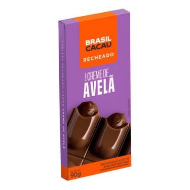 Imagem de Chocolate Em Barra Recheado Creme De Avelã 90G Brasil Cacau