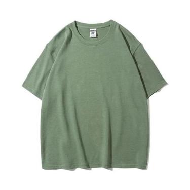 Imagem de Camiseta Masculina Oversized De Algodão 9.9oz, Alta Qualidade, Manga C
