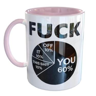 Imagem de Caneca Porcelana Fuck It Off Engracado - Pense Canecas, Rosa Claro