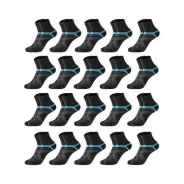 Imagem de Meias Esportivas Pretas Masculinas, 3/5/10/20 Pares, Respiráveis, Casu