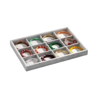 Imagem de Bandeja Organizadora De Joias Em Veludo Para Anéis, Pulseiras, Brincos
