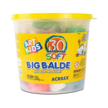 Imagem de Massinha de Modelar Soft Acrilex Big Balde 30 cores diversas