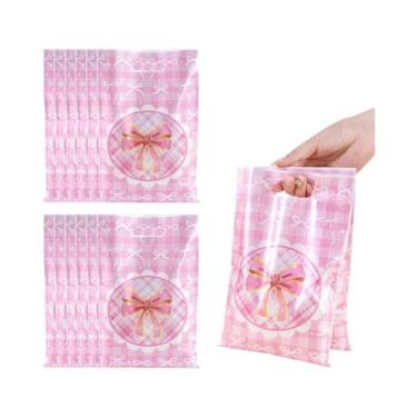 Imagem de Sacolas De Presente Rosa Com Laço 10 20 50 Unidades Para Aniversário D