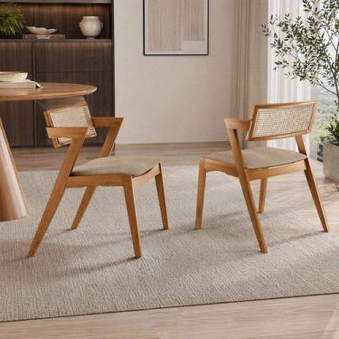 Imagem de Kit 2 Cadeiras Maciça com telinha braço Oslo Luxo Imperial - Imperial 