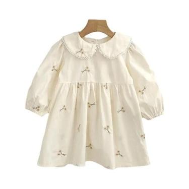 Imagem de Vestido De Princesa Com Bordado Floral E Manga Longa Para Meninas, Est