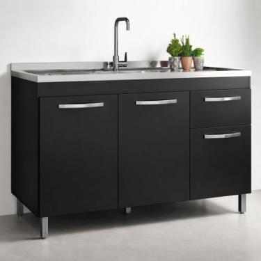 Imagem de Gabinete para Pia 1,20m Armário Cozinha Balcão Multiuso - Fiorello, Pr