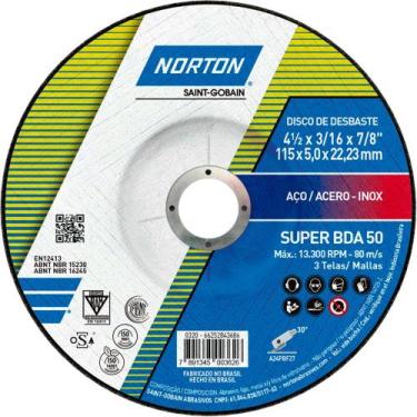 Imagem de Disco de Desbaste 115,0 mm x 5,0 mm x 22,23 mm, BDA 50, Norton OstenVo