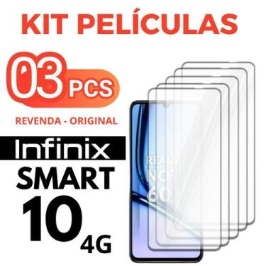 Imagem de Kit 3 Películas Vidro 3D Compativel Para Infinix Smart 10 4G - Generic