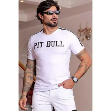 Imagem de Camisa Masculina Pitbull Lançamento Ref 86701 - Pit Bull, Branco, P