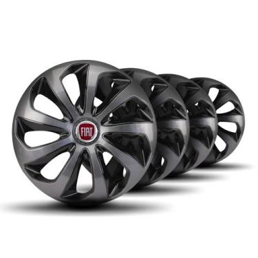 Imagem de Jogo Calota Velox Aro 15 Graphite Black c/Emblema Fiat - Elitte