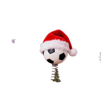 Imagem de Chapéu De Papai Noel E Bola De Futebol Para Topo De Árvore De Natal - 