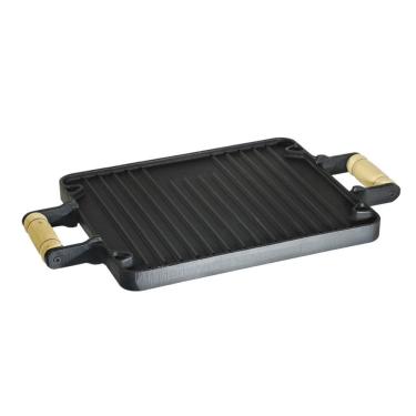 Imagem de Chapa Bifeteira Dupla Face 6467 para Grelhar Bifes com 2 Alcas 29x24cm Uso Domestico Santana