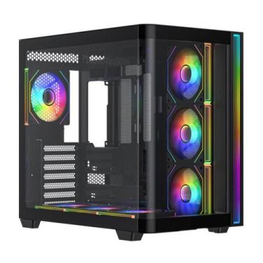 Imagem de Gabinete Gamer Primetek Infinity com 7 Fans ARGB Vidro Curvo e Suporte