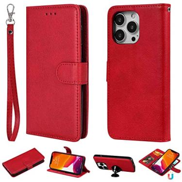 Imagem de MojieRy Estojo Fólio de Capa de Telefone for SAMSUNG GALAXY S5, Couro PU Premium Capa Slim Fit for GALAXY S5, 1 slot de moldura de foto, 2 slots de cartão, ajuste exato, vermelho