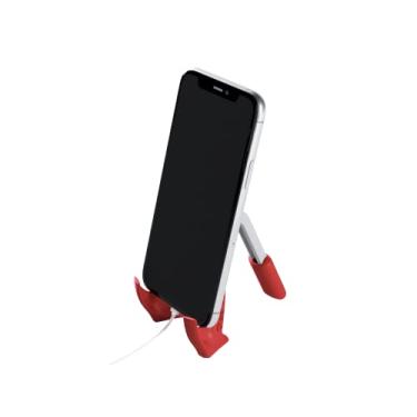 Imagem de LiteStand Mini - Suporte para celular - Octoo, Ice Silver/Vermelho