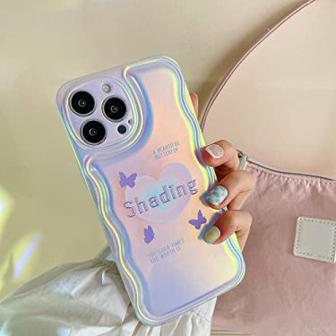 Imagem de Capa Luxo Aurora Glitter para iPhone 13 12 11 Pro Max X Xr Xs Max Onda Encaracolada Amor Coração Laser Arco-Íris Colorido Macio TPU Capa, AXHD, Para iPhone 13 Pro