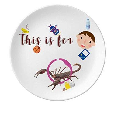 Imagem de Prato de porcelana Scorpion Natural Insect Limitation Prato Redondo Menino Homem