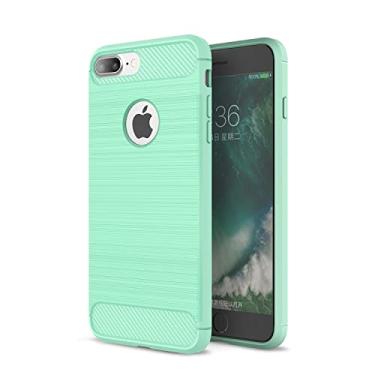 Imagem de Capa para celular Apple iPhone 8 Plus (incluindo duas Película protetora temperada) capa macia anti-queda com case borda elástica -verde