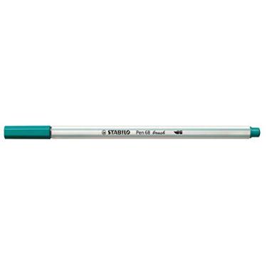 Imagem de Caneta Stabilo Pen 68 Brush, Azul Turquesa, Caixa com 10 unidades