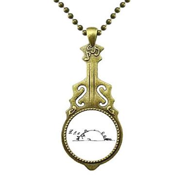 Imagem de DIYthinker Lazy Cat Lying Line Art Deco Presente Fashion Colar Antigo Joia Música Pingente