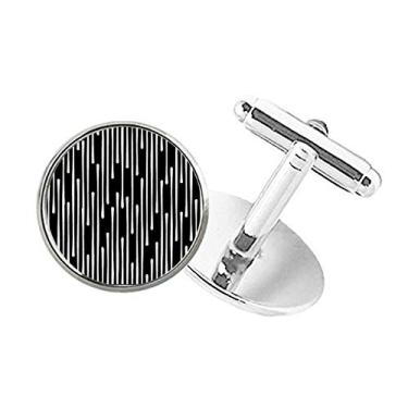 Imagem de Drip Line Art Grain Illustration Pattern Round Button Cuff Clip Stud Cufflinks