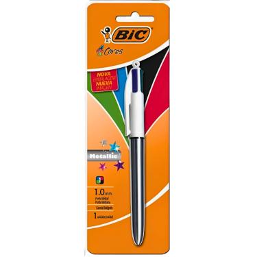 Imagem de Caneta Esferográfica Ponta Média 1.0mm 4 Cores Metallic Bic