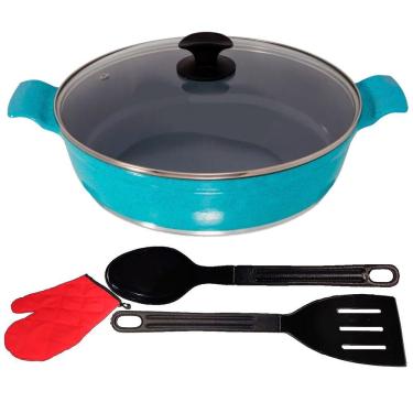 Imagem de Frigideira Azul Antiaderente em Cerâmica Talher Luva 02 30cm