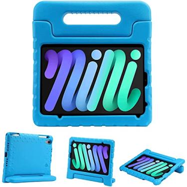 Imagem de Capa Infantil Maleta Compatível Para Ipad Mini 6ª 8.7" A2567 A2568 A2569 2021/ Ipad Mini 7 (A17 Pro) A2993 A2995 A2996 2024 AZUL,Anti imapcto,EVA, Emborrachada, Leve