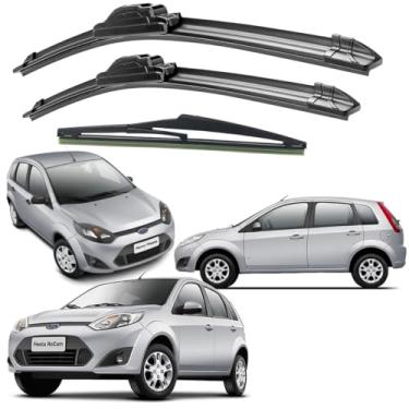 Imagem de Kit 3 Palheta Limpador Parabrisa Silicone Chuva Fiesta New Fiesta1996 Á 2019 (Fiesta Ano 1996 á 2004)