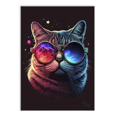 Imagem de Placa Decorativa A2 Gato De Óculos Cool Cat Poster Cartaz Poster