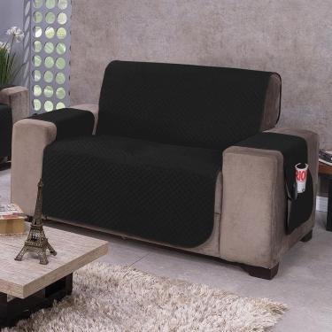 Imagem de Protetor De Sofá Dupla Face Impermeável Mr 2 Lugares - Preto-cáqui