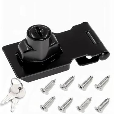 Imagem de Fechaduras de ferrolho com chave, fechaduras de gabinete, fecho giratório para portas pequenas, armários e muito mais, liga de zinco com cromagem de ferro, trava de ferrolho trava de segurança com