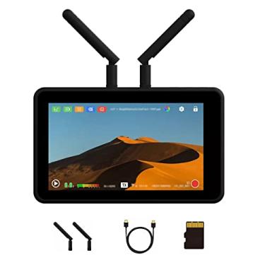 Imagem de Vaxis Atom A5 5,5 polegadas tela sensível ao toque TX RX monitor sem fio HDMI sistema de transmissão de vídeo sem fio monitor transmissor de imagem receptor com alcance de 150 m, 492 pés, latência de 0,08s