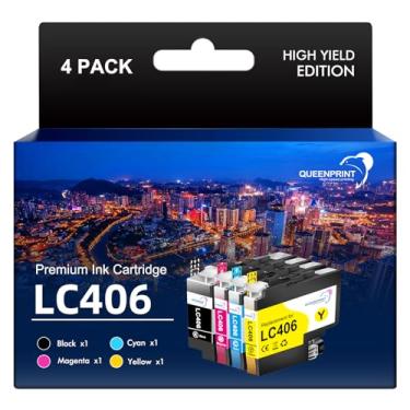 Imagem de Cartuchos de tinta LC406 compatíveis com Brother LC406 LC406XL cartuchos de tinta de alto rendimento para impressora para Brother MFC-J4335DW MFC-J5855DW MFC-J6555DW (1 preto 1C 1M 1Y, 4 unidades)