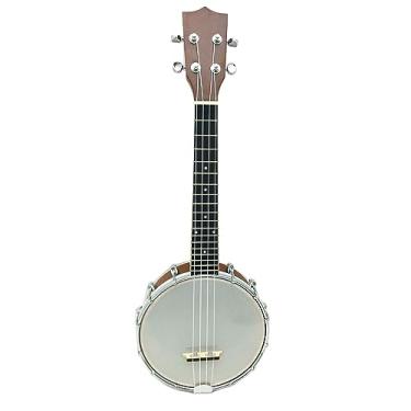Imagem de Banjo de madeira Banjo de quatro cordas Instrumento de Prática e Desempenho Banjo Étnico Banjo de Quatro Cordas Banjo Prática e Desempenho Banjo Arrancado Banjo de Madeira com Quatro Cordas