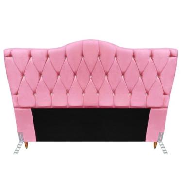 Imagem de Cabeceira King Size Casal Cama Box Quarto Barcelona 1,98m (Suede rosa)