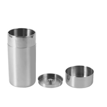 Imagem de Lata de chá de aço inoxidável 304, lata de chá com tampa deslizante de encaixe apertado, recipiente de armazenamento de açúcar de café para cozinha (GrcfumoYgYm-01)