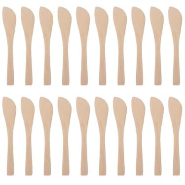 Imagem de 20 Unidades Colher Japonesa Manteiga De Madeira Espátula De Queijo Ferramentas Japonesas Colher De Recheio De Bolinho Requeijão Cremoso Pequena Pá De Madeira Geada Bambu