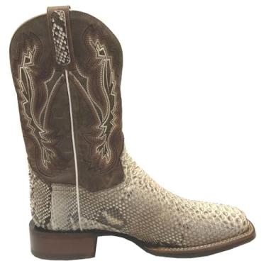 Imagem de Dan Post Botas masculinas Brutus Snake bico quadrado casual cano médio - marrom, Marrom, 9